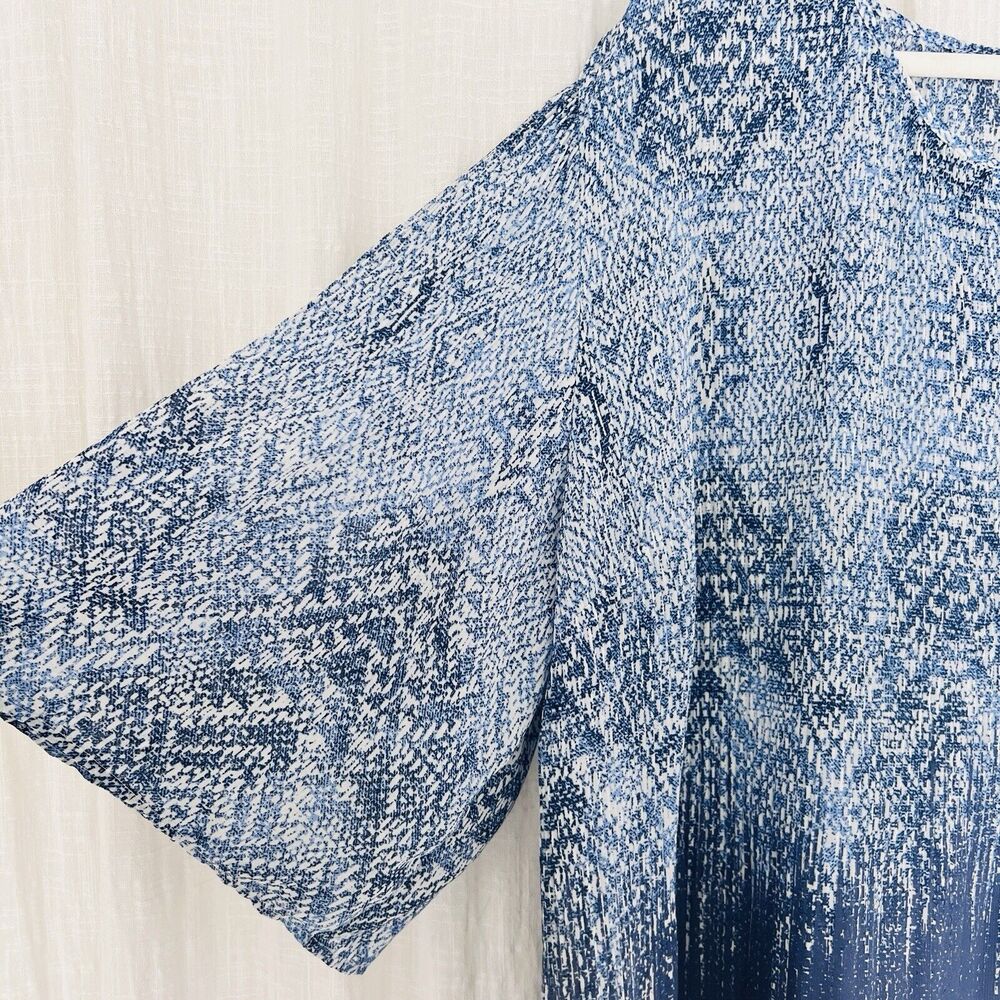 Catherines Blue Ombre Printed Blouse - Picture 3 of 8